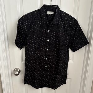 7 Diamonds Black and White Patterned Men's Shirt
